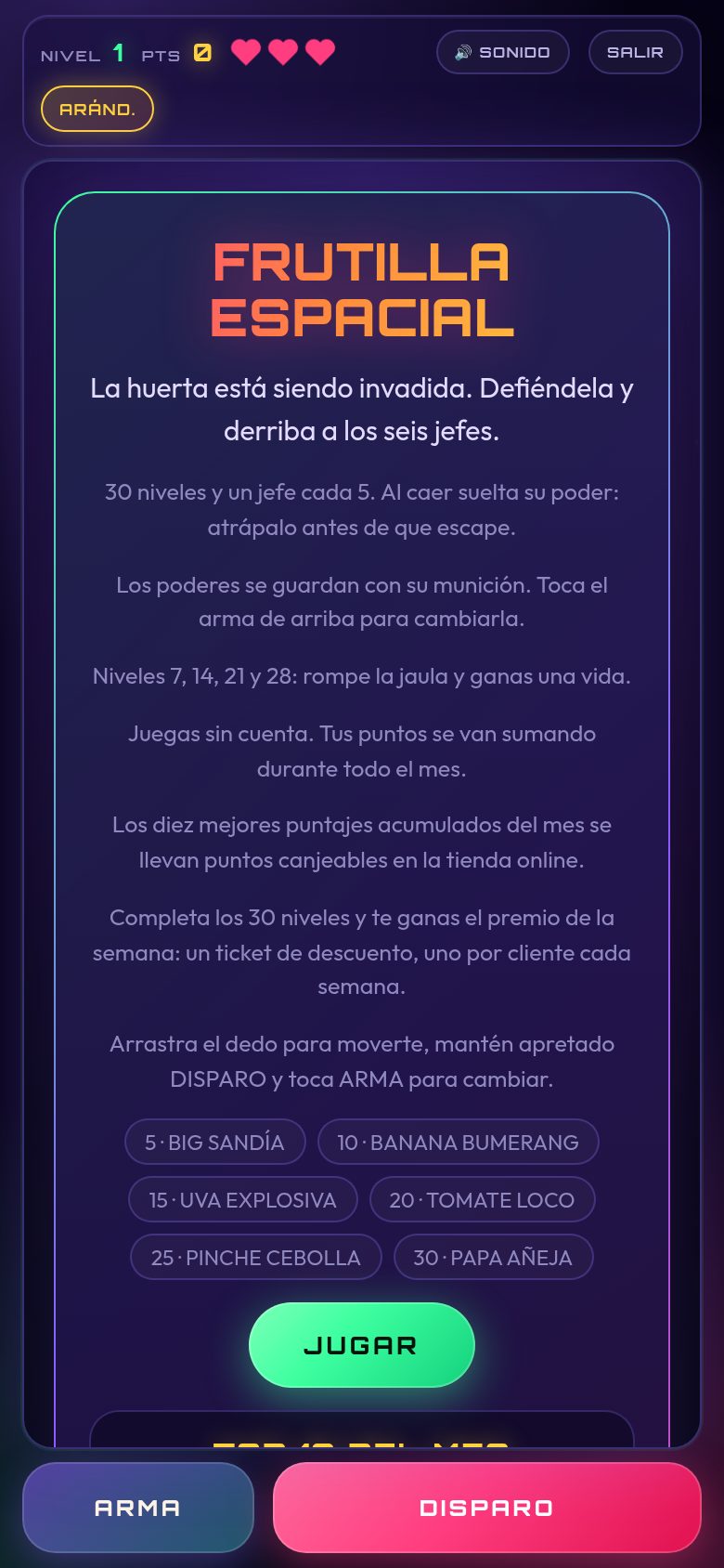 Juego de fidelización de Vega Edén